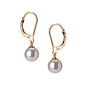 14k oro bianco 7.5 - 8 millimetri d'acqua dolce aaaa orecchino di perla (dszz055)