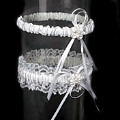 2-Piece Satin With Flower Wedding Garters