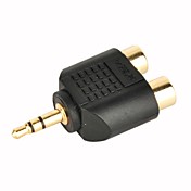 komposiitti AV kaapeli 2 naaras 3.5mm uros muunnin liitin (smqc046)