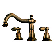 Polished Brass Finish Widespread Bathroom Sink Faucet