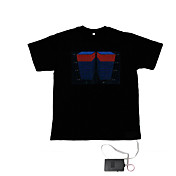 Sound und Musik aktiviert Spektrum VU-Meter el Visualizer T-Shirt (4 * aaa)