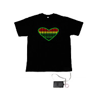 Sound and Music Activated EL Visualizer VU-Spectrum Dancer T-shirt (4*AAA)