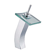 Single Handle Chrome Centerset Glassess Waterfall Bathroom Sink Faucet (0567 -HY1218C)