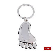 1GB Foot Style USB Flash Drive Keychain (Silver)