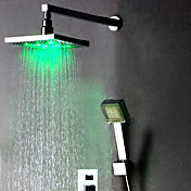 Farbwechsel LED Dusche Wasserhahn mit 8-Zoll-Duschkopf + Handbrause