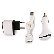 Alimentatore USB / adattatore per caricabatterie auto con dati usb + cavo di ricarica per iPhone