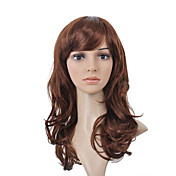 capless longo de alta qualidade peruca sintética do cabelo castanho encaracolado 0463-471