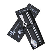 Stainless Steel Chopsticks & Heart Spoon Wedding/Party Favor