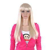 Capless extra lange Bestnote Qualität synthetischen hellblonde glatte Haare Perücke (0463-lpp498)