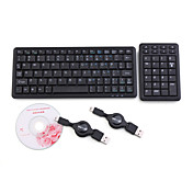 Mini USB teclado QWERTY teclado + número (negro)