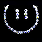 liga lindo com jóias coloridas rhinestones casamento noivas conjunto, incluindo colar e brincos (0986-c1205196s)