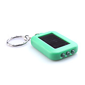 3-led wit licht op zonne-energie zelf op te laden zaklamp sleutelhanger-groen