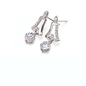 Platinum Plated Cubic Zirconia Stud Earrings