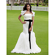 raso de la boda / novia con faja de las flores