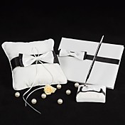 zwart-witte bruiloft verzameling die is ingesteld met strik knoop (3 stuks)