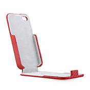 Carcasa de Caucho Duro y Cuero para el iPhone 4 - Roja