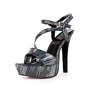 Leatherette Upper Stiletto Heel Sandals Wedding Shoes.More Colors Available