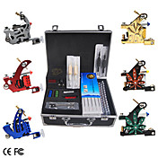 6 cannoni kit tatuaggio con lcd di potenza e 54 inchiostro a colori