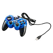 USB 2.0 con cable de doble descarga 2 controlador de juegos para PC (azul)