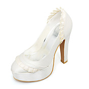 Top Quality Satin Upper High Heel Closed-toes With Lace Wedding Shoes/ Bridal Shoes