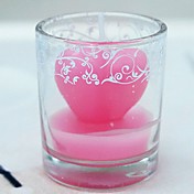 Pink Heart Candle in Glass Vase