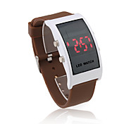 zachte siliconen polsbandjes rode led horloge - bruin