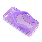 flip-Flog zapatilla de TPU caso de la cubierta para el iPhone 4 - púrpura