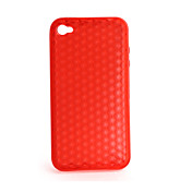 защитный резиновый гель силиконовый чехол для iphone 4 (красный)