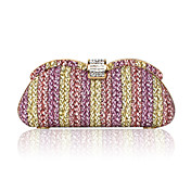 shell couro sintético com bolsas noite rhinestone / garras