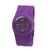 impermeable cinta de cuarzo de los niños reloj pulsera con la banda de color púrpura