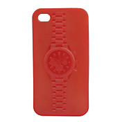 patrón traslúcido ver TPU para el iPhone 4 (rojo)