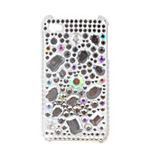 estojo protetor com cristal para iphone 4 (branco)