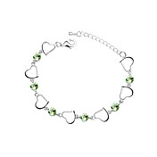 Elegant Ladies'/Child's Crystal Charm Bracelet In Silver Alloy