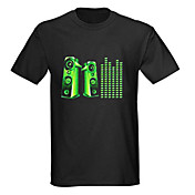 Sound und Musik aktiviert Spektrum VU-Meter el Visualizer T-Shirt (4 * aaa)
