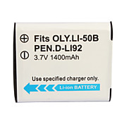 1400mAh batteria fotocamera li-50b/d-li92 per olympus u1010, u1020, u1030