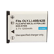 1200mAh Akku der Kamera li-40b/li-42b für Olympus FE-5500, IR300, D-630, X-600