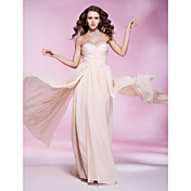Floor-length Sweetheart Chiffon Evening Dress With Criss-Cross Bodice