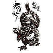 5 Pcs Black Dragon Waterproof Temporary Tattoo (20cm*10cm)