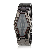 Novelty Men's LED Digital Wrist Watch with Grey Alloy Band