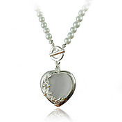 Heart Shaped Pearl Sweater Chain