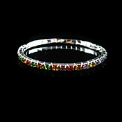 Multicolor Ladies' Rhinestone Wedding Tennis In Silver Alloy