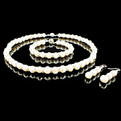 eau douce perle / cristal ensemble de bijoux de mariée mariage, y compris collier bracelet et boucles d'oreilles