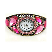 Shining Cubic Zirconia Quartz Movement Round Shape Bracelet Watch