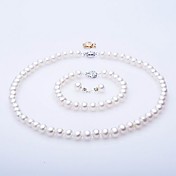 AA Freshwater Pearl Jewelry Set – Necklace, Bracelet & Earrings