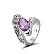 nydelig 18k hvitt gull belagt cubic zirconia ring (flere farger)