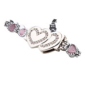 4gb usb en forme de coeur bracelet en flash (argent)