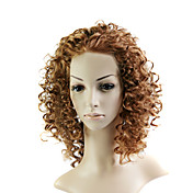 Lace Front Medium Mixed Hair Brown Curly Hair Wig