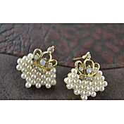 hvite rhinestone perle øredobber