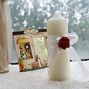 Rose Garden Unity Candle With Red Rose