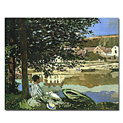 håndmalt oljemaleri av Claude Monet med utstrakte ramme